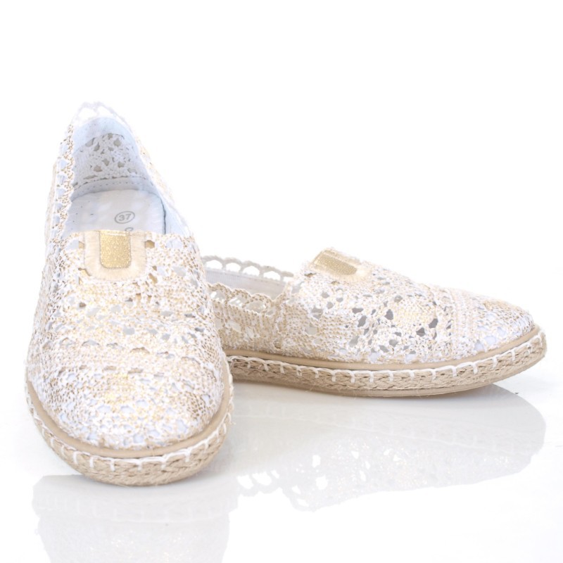 Balerinki espadryle Lace złote