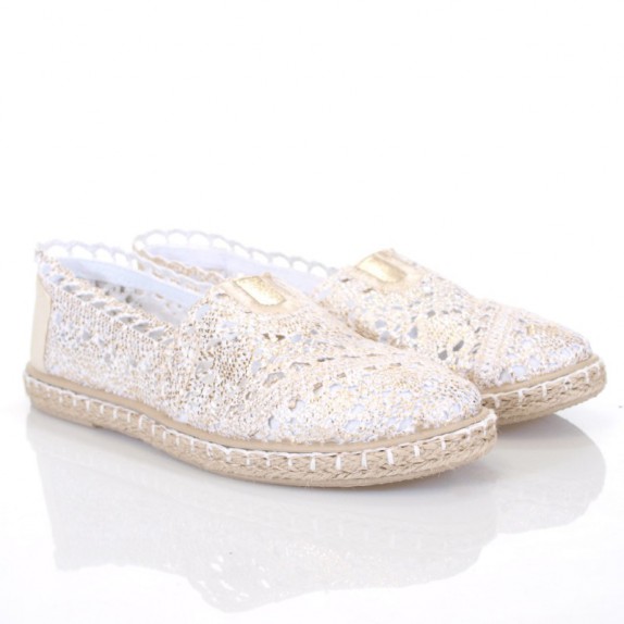 Balerinki espadryle Lace złote