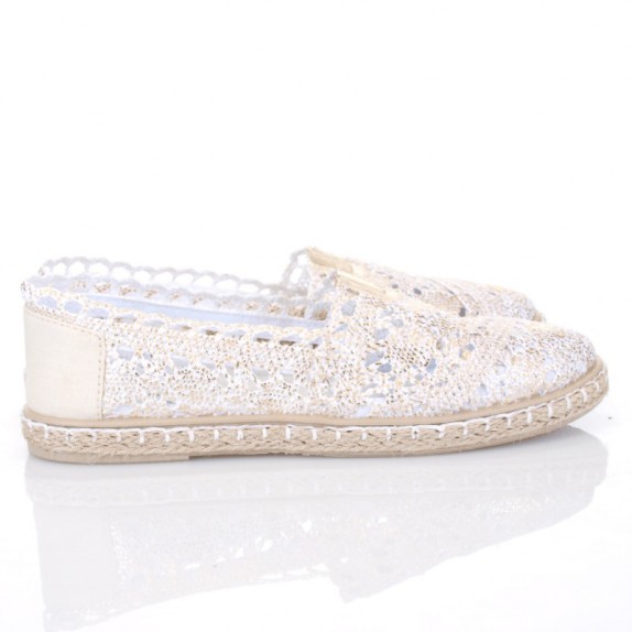 Balerinki espadryle Lace złote