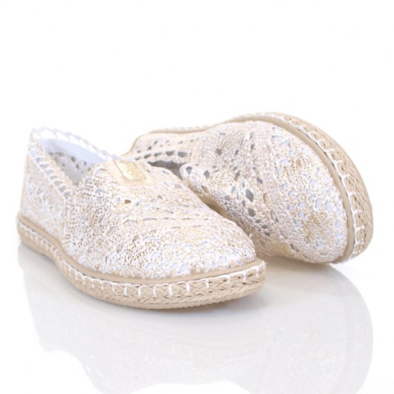 Balerinki espadryle Lace złote