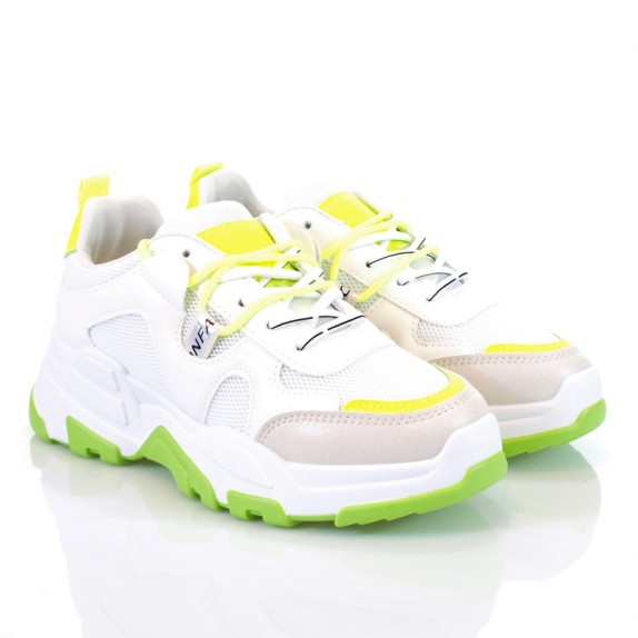 Sneakersy Luca biało zielone
