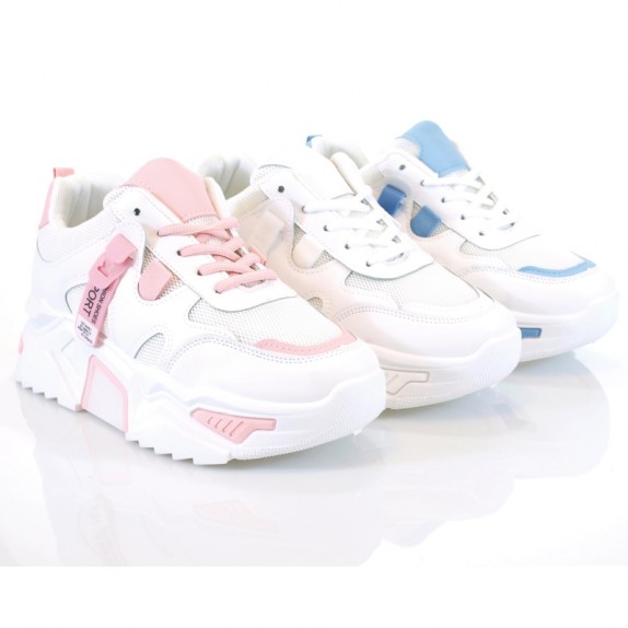 Sneakersy Berni biało różowe