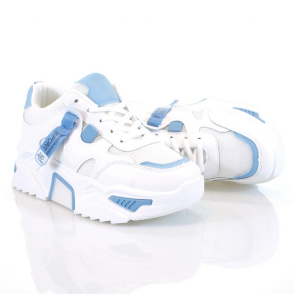 Sneakersy Berni biało niebieskie