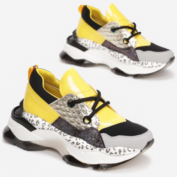 Sneakersy platforma Krisi żółte