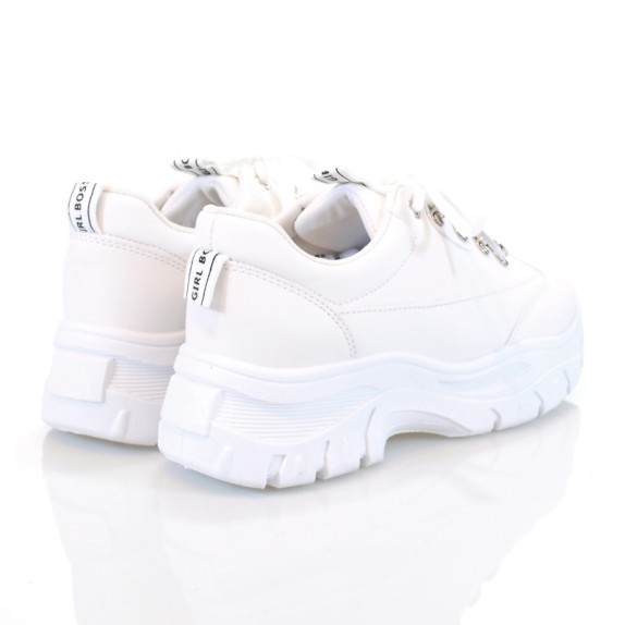 Sneakersy na platformie Eddi białe