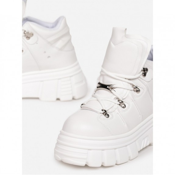 Sneakersy na platformie Nubi białe