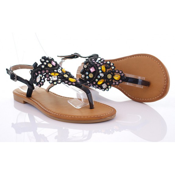 Sandały japonki kamienie Denise czarne