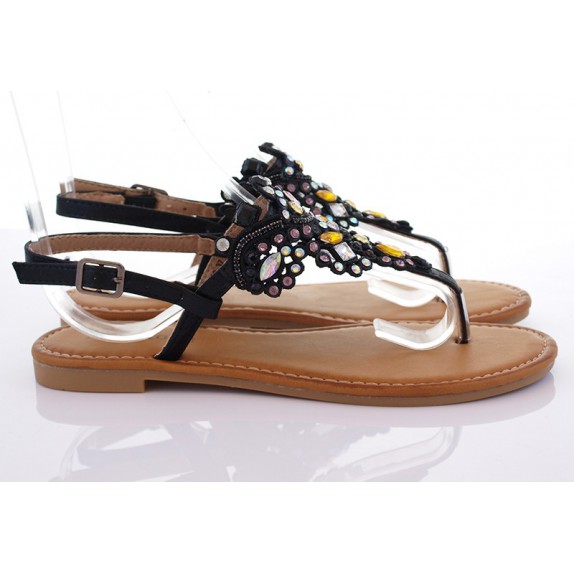 Sandały japonki kamienie Denise czarne