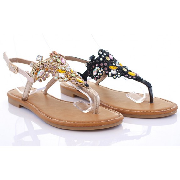 Sandały japonki kamienie Denise czarne