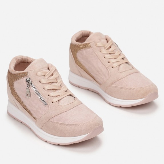 Sneakersy na koturnie Becca różowe