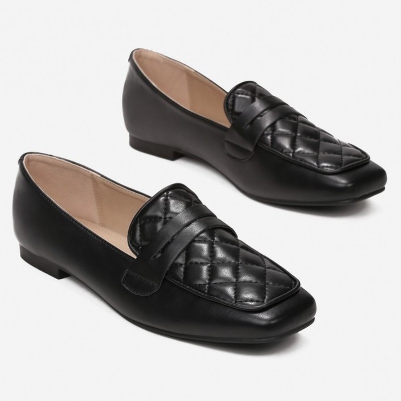 Mokasyny pikowane Xena czarne| sklep SOLUEL