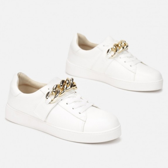 Sneakersy z łańcuchem Arely białe