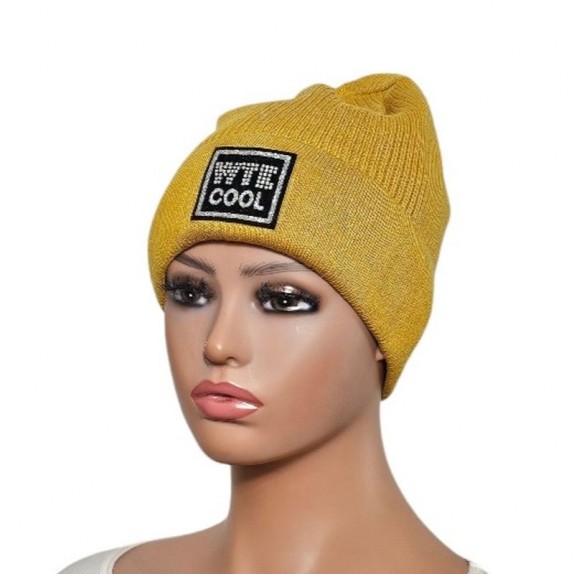 Ciepła czapka zimowa Cool żółta