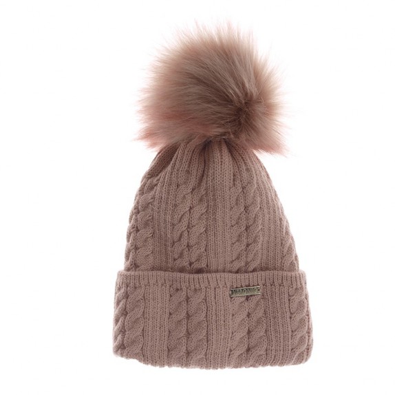 Czapka zimowa warkocze Cynthia różowa