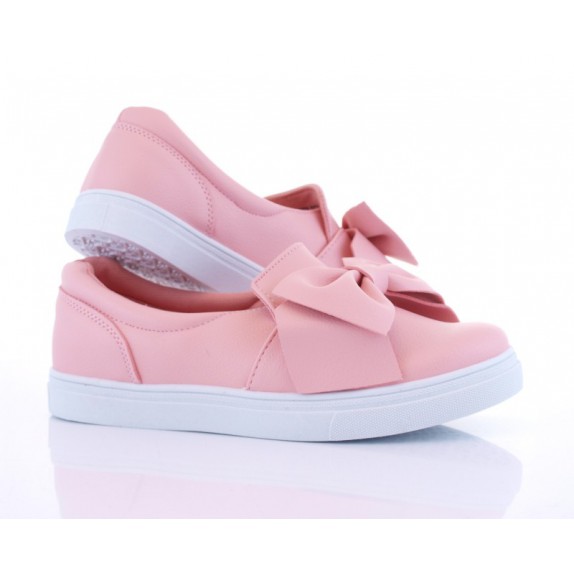 Trampki slip on kokarda Ursula różowe