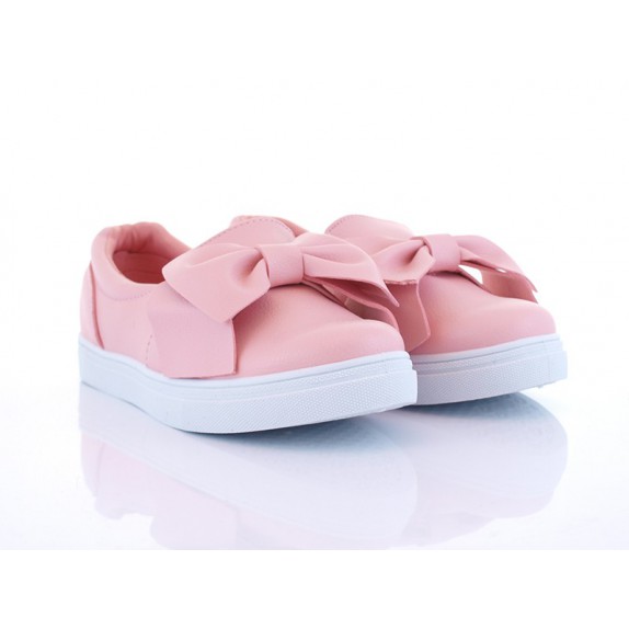 Trampki slip on kokarda Ursula różowe