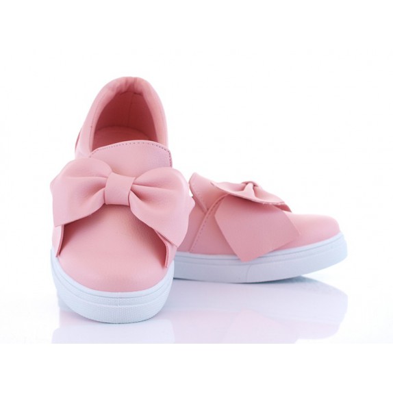 Trampki slip on kokarda Ursula różowe