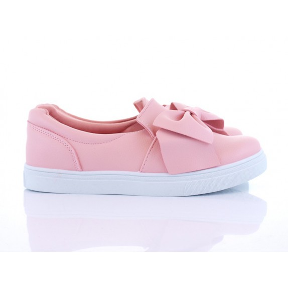 Trampki slip on kokarda Ursula różowe