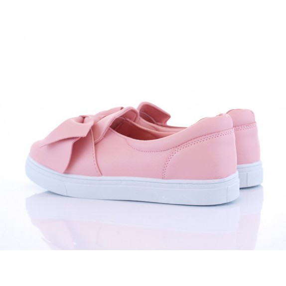 Trampki slip on kokarda Ursula różowe
