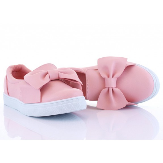 Trampki slip on kokarda Ursula różowe