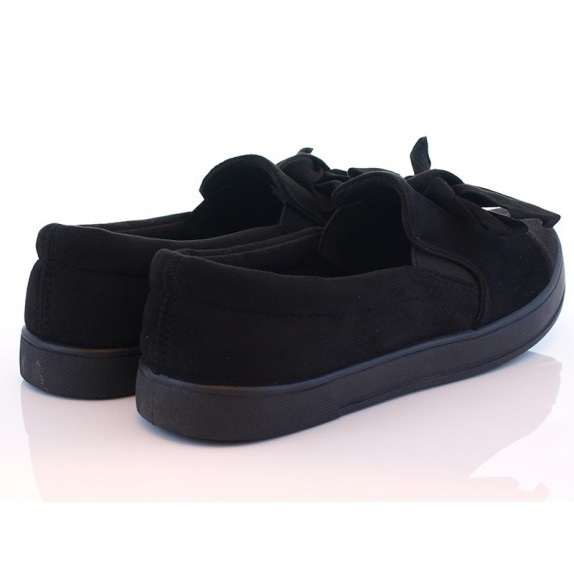 Trampki slip on z kokardą Christina czarne