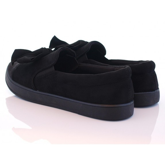 Trampki slip on z kokardą Christina czarne