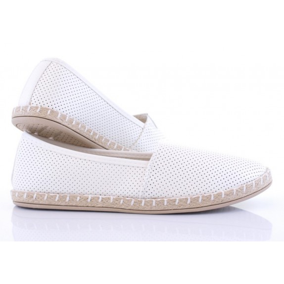 Espadryle dziurki Dorothea białe slip on