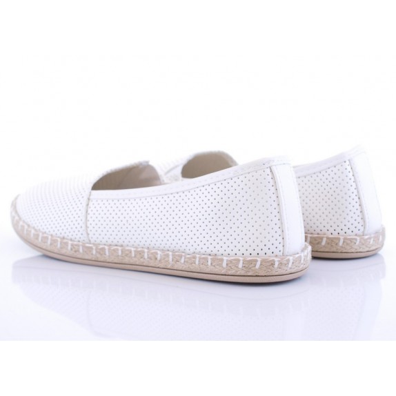 Espadryle dziurki Dorothea białe slip on