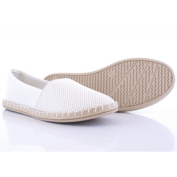 Espadryle dziurki Dorothea białe slip on